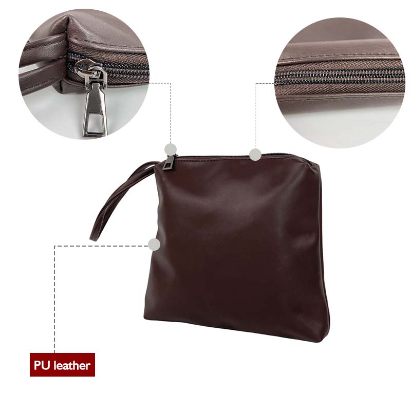 Brown PU Leather Cosmetic Bag Factory Wholesale