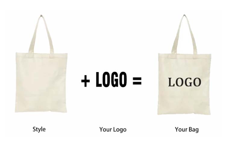 Customize canvas tote bag with logo