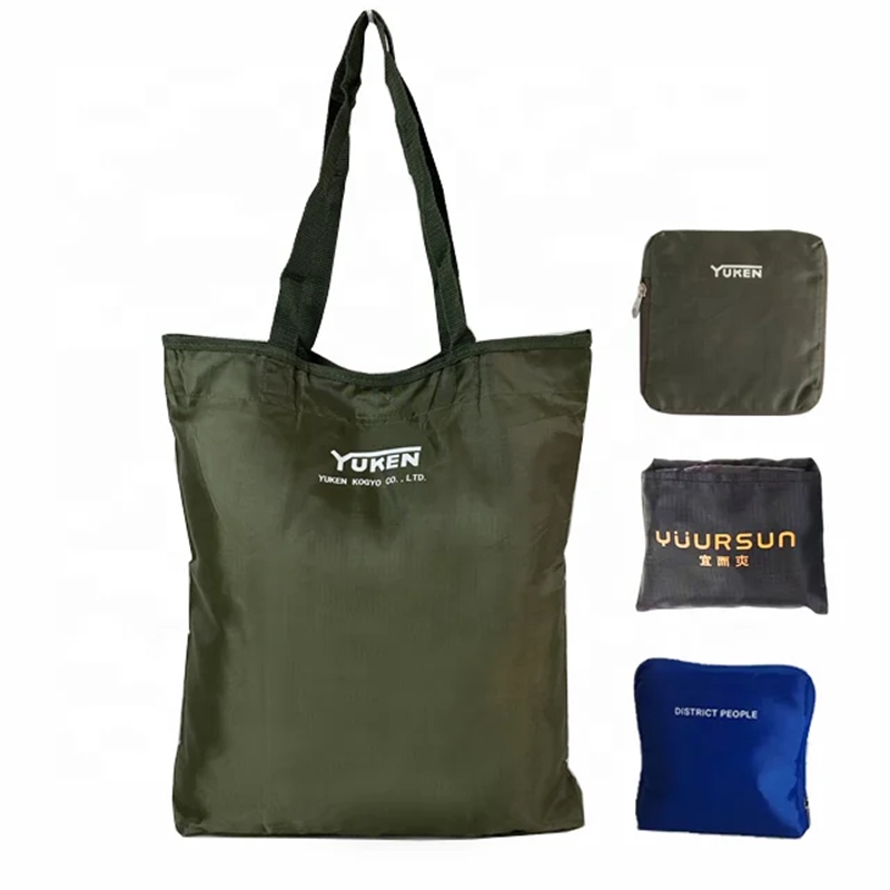 foldable Nylon Tote Bag With Zipper