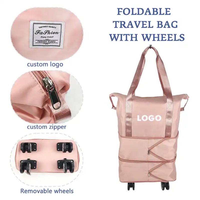 Nylon Fabric Duffle Bag With Wheels 
