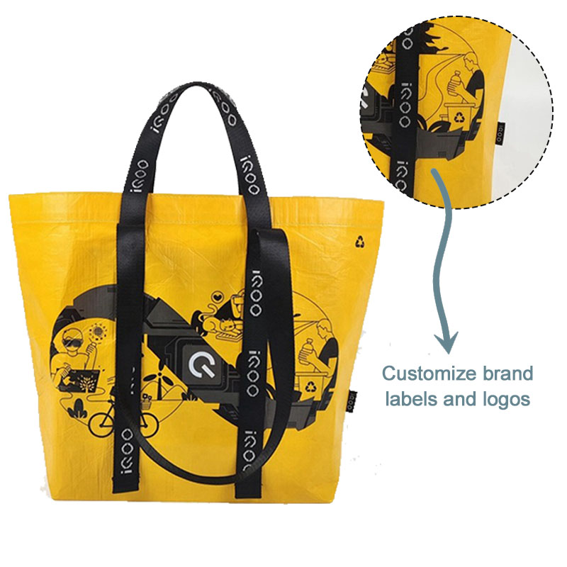 Shopping Bag With Handle Stitching Into The End Printed Straps