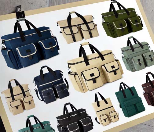 muti-pocket canvas tote bag muti-pocket canvas tote bag