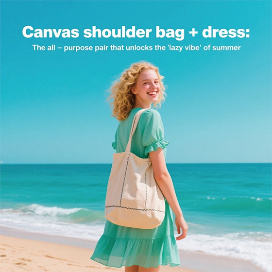 canvas shoulder bag + dress: the all-purpose pair that unlocks the 