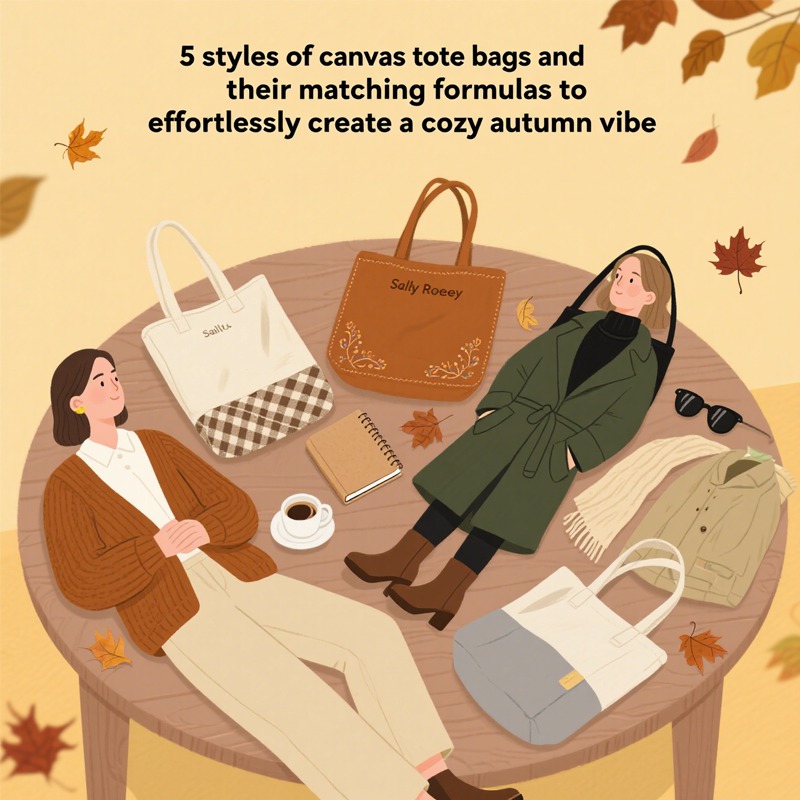 5 styles of canvas tote bags and their matching formulas to effortlessly create a cozy autumn vibe