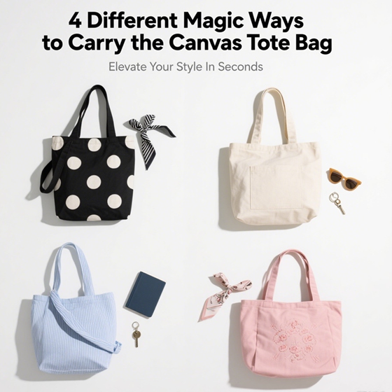 Unlock the trendy vibe! 4 amazing ways to carry the canvas tote bag, instantly elevating your style!